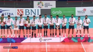 مراسم اهدای مدال طلا به تیم ملی والیبال ایران در مسابقات آسیایی جاکارتا 2018