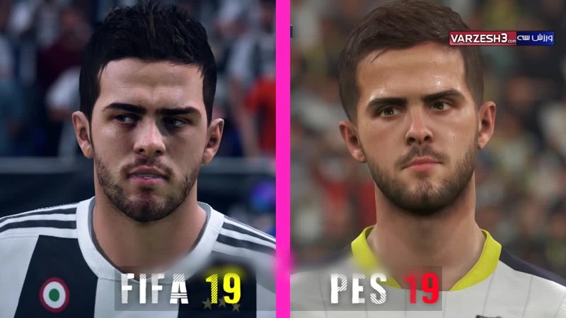 مقایسه چهره بازیکنان یوونتوس در PES2019 و FIFA19