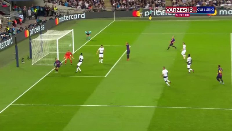 گل دوم بارسلونا به تاتنهام با سوپرگل راکیتیچ