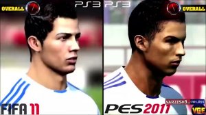مقایسه چهره کریستیانو رونالدو در PES و FIFA از 2004 تا 2019