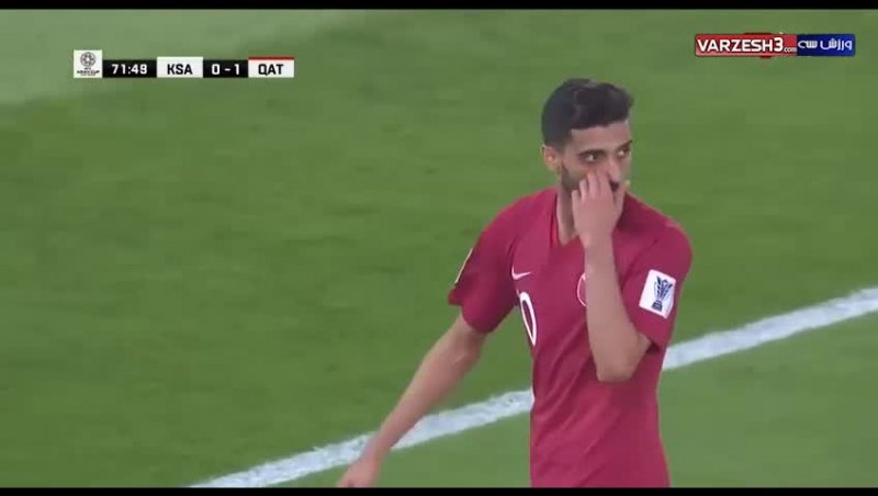 حرکت عجیب و کل کل هیدوس کاپیتان قطر با داور بازی عربستان