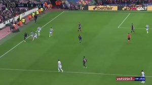 گل اول بارسلونا به لگانس توسط دمبله
