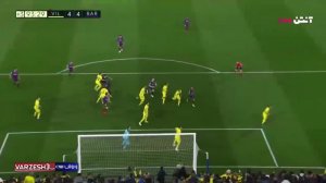 گل چهارم بارسلونا به ویارئال توسط سوارز