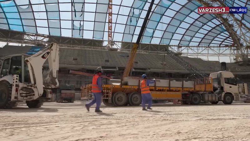 نمایی از آماده سازی ورزشگاه زیبای الوکره قطر برای جام جهانی