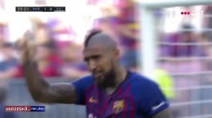 گل اول بارسلونا به ختافه (ویدال)
