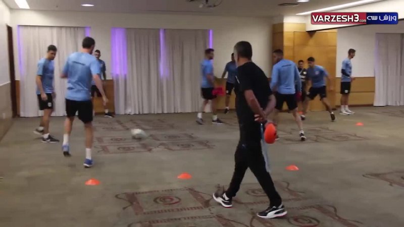 تمرین تیم ملی اروگوئه در هتل