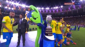 مراسم اهدای مدال و جام قهرمانی کوپا آمریکا به برزیل