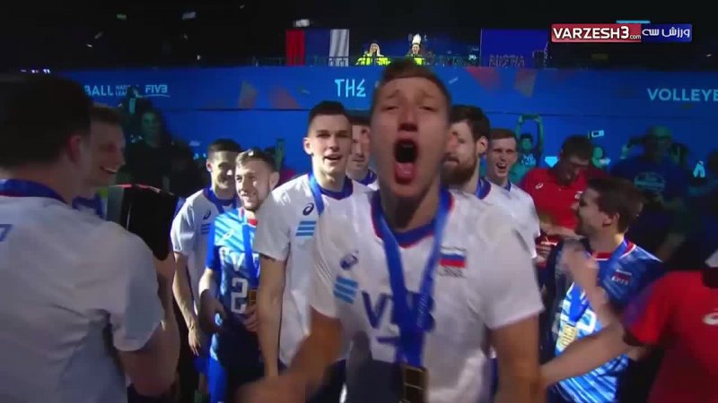 جشن قهرمانی تیم ملی روسیه در لیگ والیبال ملت ها