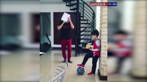 لایی خوردن پیمان معادی از پسرش