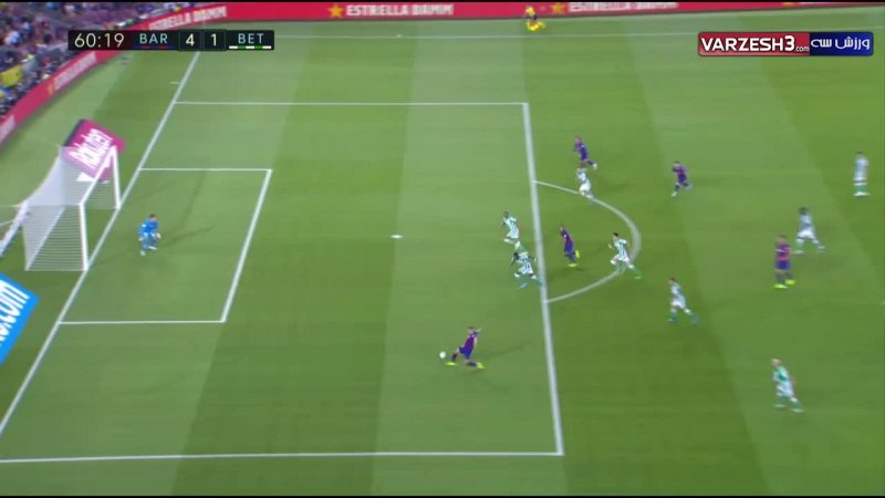 گل چهارم بارسلونا به رئال بتیس توسط جوردی آلبا