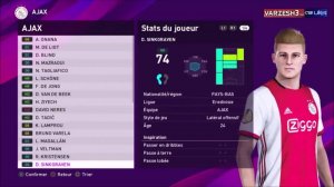 چهره و قدرت بازیکنان آژاکس در بازی PES 2020