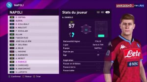چهره و قدرت بازیکنان ناپولی در بازی PES 2020