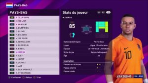 چهره و قدرت بازیکنان هلند در بازی PES 2020
