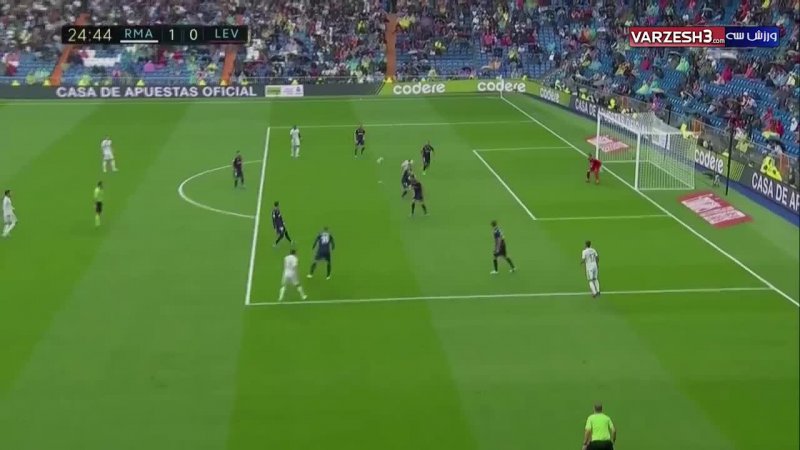 گل اول رئال مادرید به لوانته توسط کریم بنزما