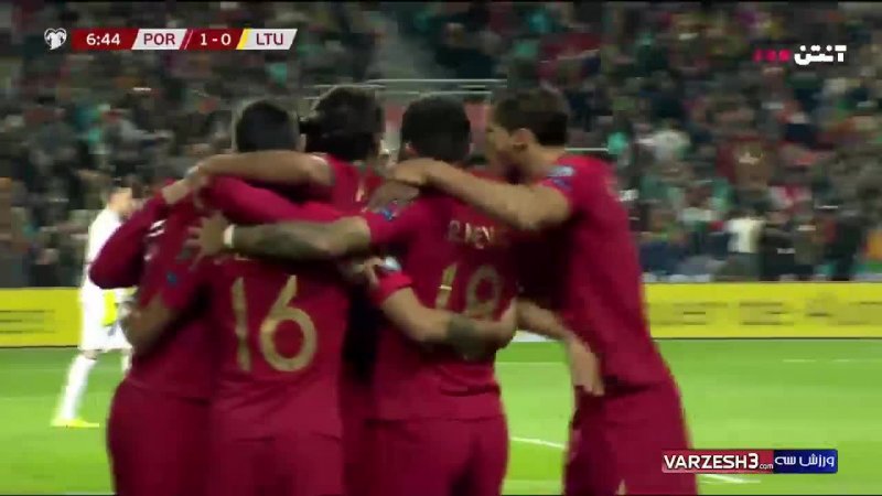 گل اول پرتغال به لیتوانی (رونالدو-پنالتی)