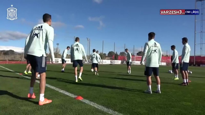 تمرینات تیم ملی اسپانیا قبل از دیدار با رومانی