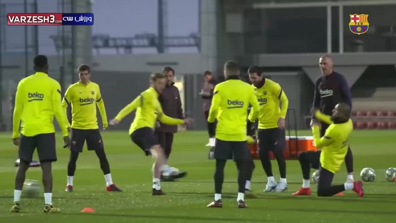 تمرینات بارسلونا برای آماده سازی بازی با بتیس