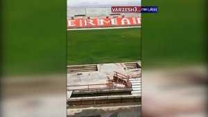 نمایی از مراحل پایانی تجهیز ورزشگاه شهدای مس