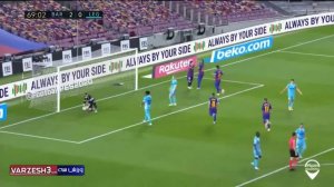 گل دوم بارسلونا به لگانس توسط مسی از نقطه پنالتی