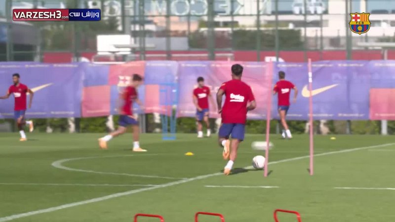 آنسو فاتی با شماره جدید در تمرینات بارسلونا