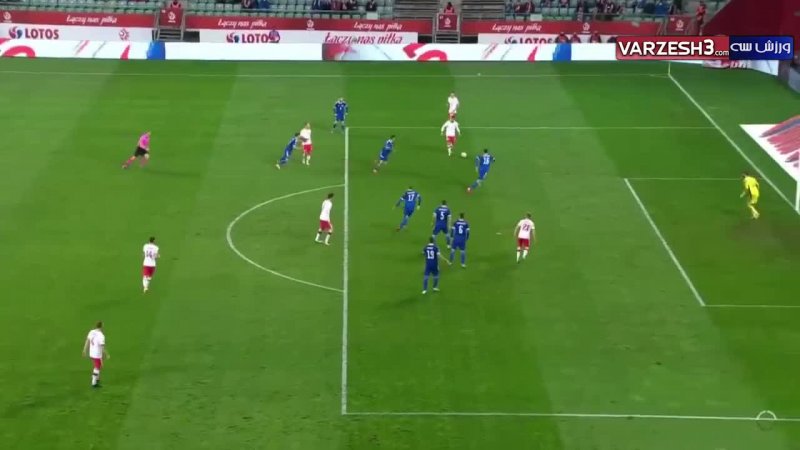 گل اول لهستان به بوسنی توسط لواندوفسکی